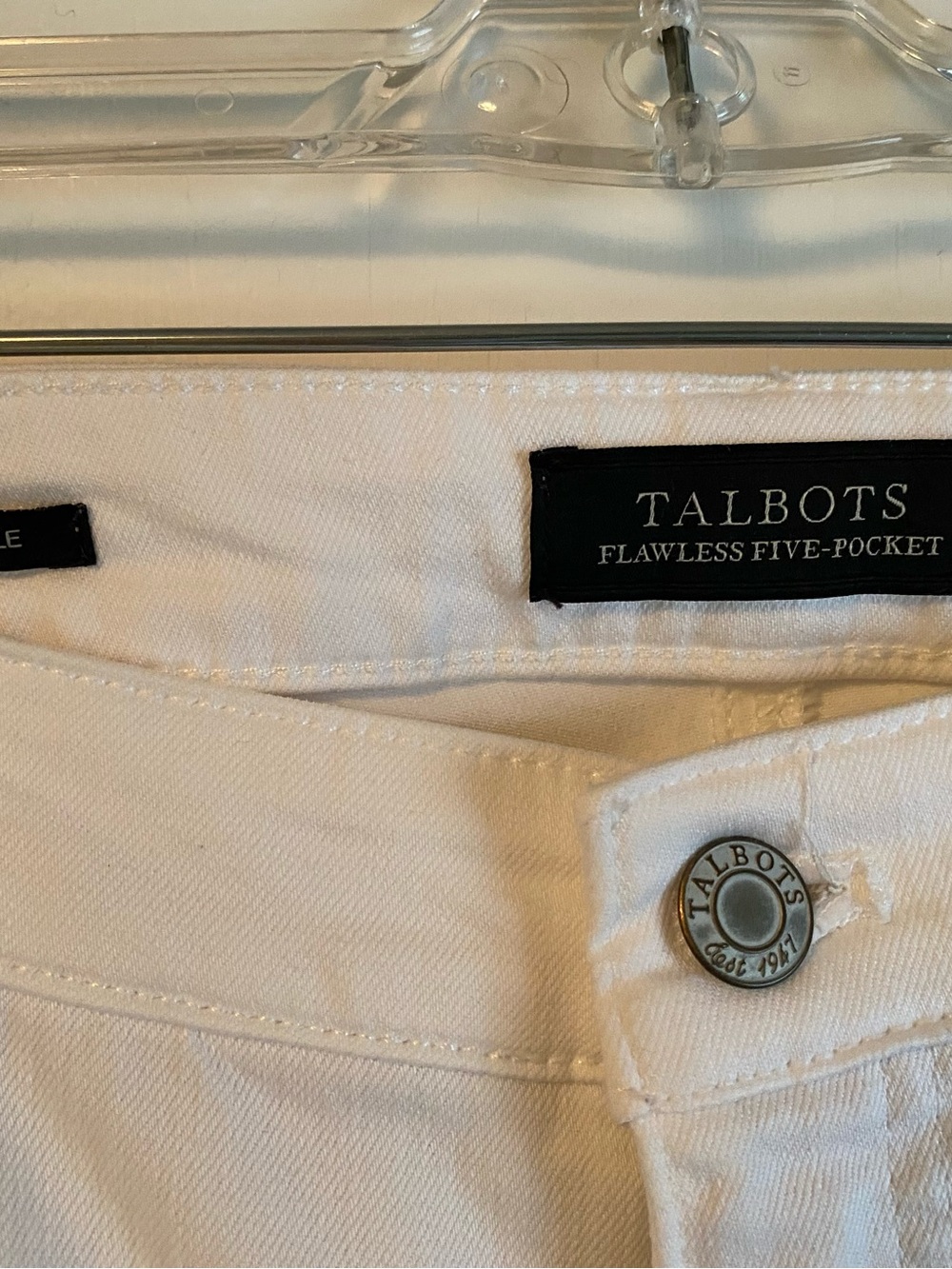 Talbots White High-Rise Flawless Five-Pocket Jeans